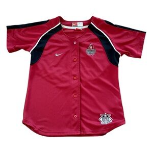 Arizona Diamondbacks Button Front Baseball‎ Jersey Sedona Red Black White Size M